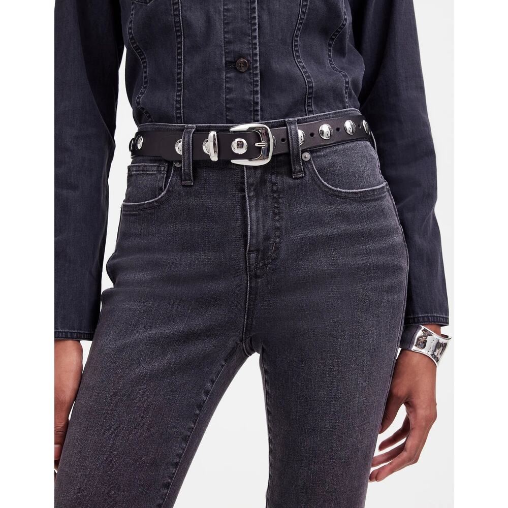 NWT Madewell Studded Western Belt Black S - Picture 2 of 2